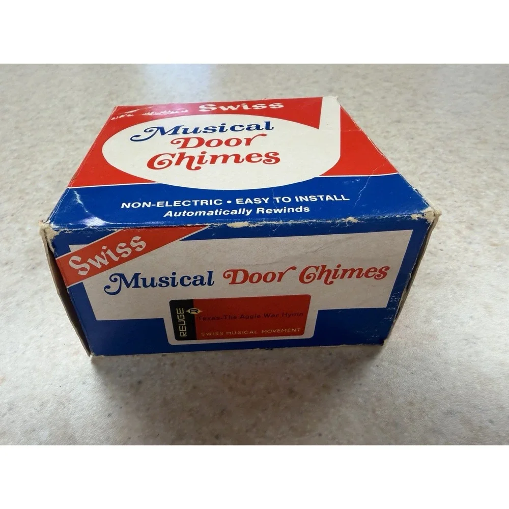 Vintage Swiss Musical Door Chimes Automatic Non-Electric Original Box MCM New